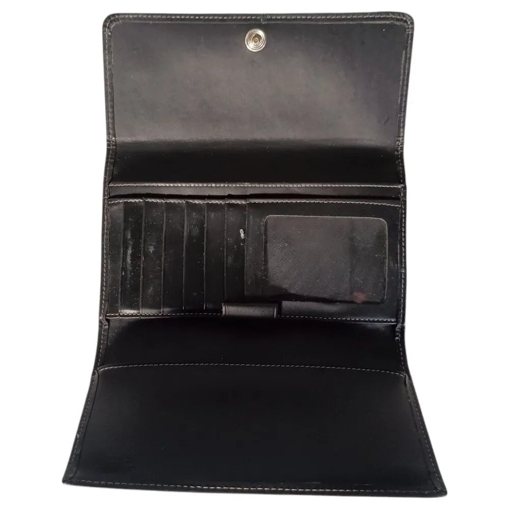 Dooney & Bourke Black Leather Shopper Tote Bag & Wallet w/Checkbook Vintage USA